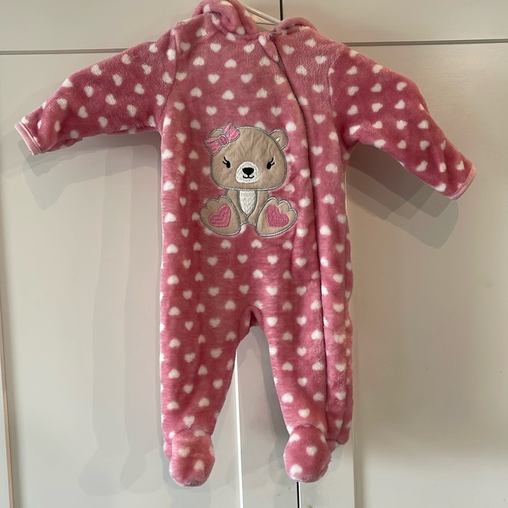 Little joy fuzzy hooded onsie 0-3mo